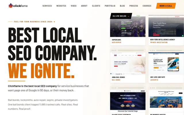 Clickflame homepage