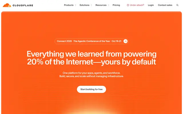 Cloudflare homepage