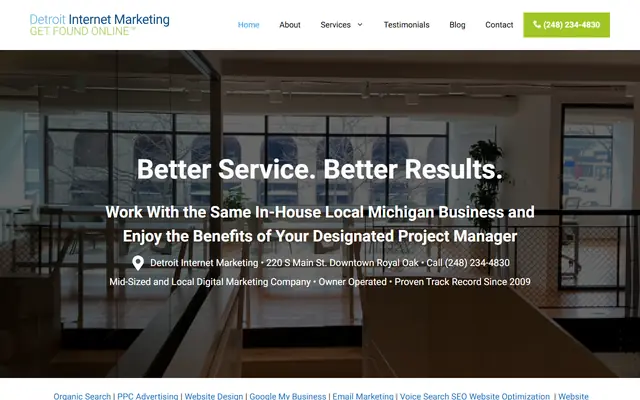 Detroit Internet Marketing homepage