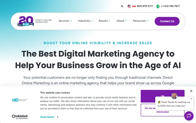 Direct Online Marketing homepage