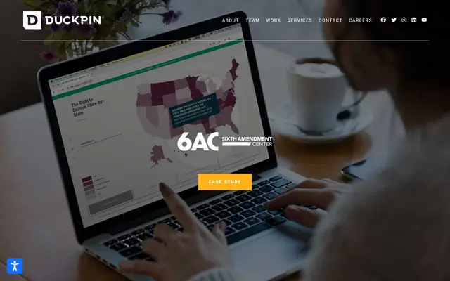 Duckpin homepage, top of the page
