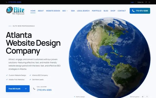 Elite Web Professionals homepage