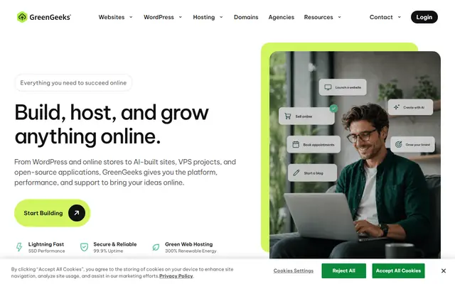 GreenGeeks homepage