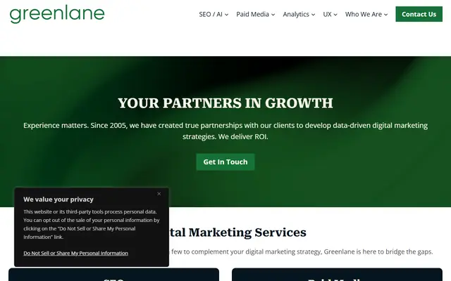 Greenlane homepage