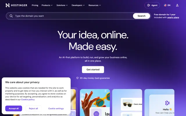 Hostinger homepage