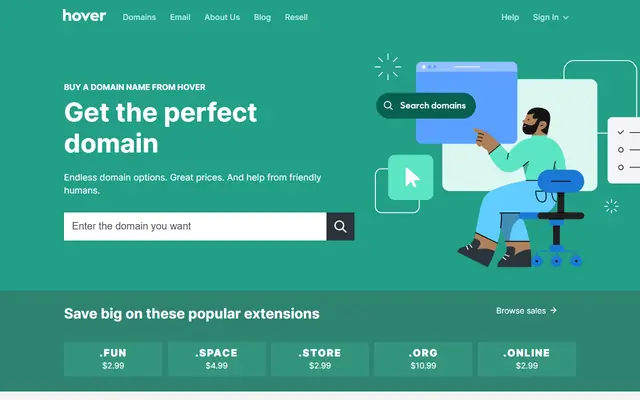 Hover homepage