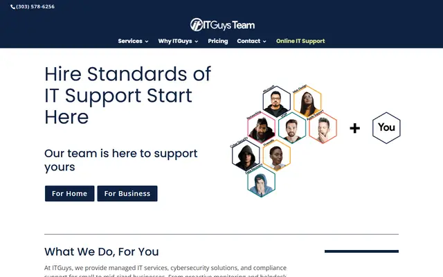 ITGuys Team homepage, top of the page