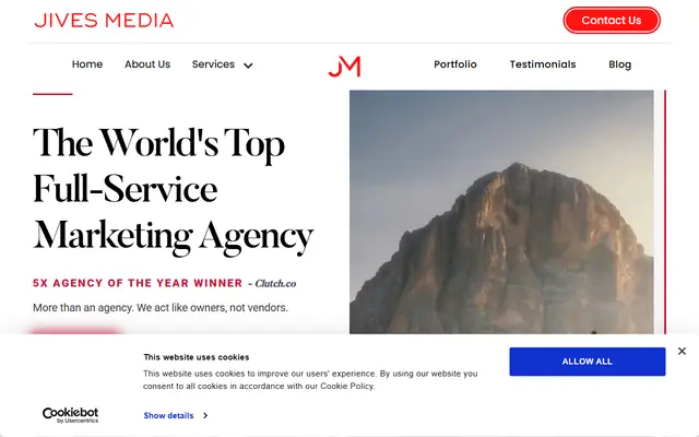 Jives Media homepage