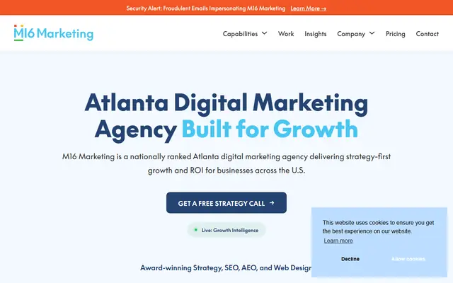 M16 Marketing homepage