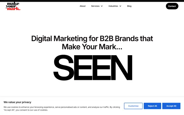 Make Your Mark Digital homepage