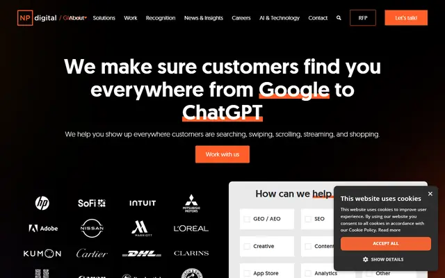 NP Digital homepage