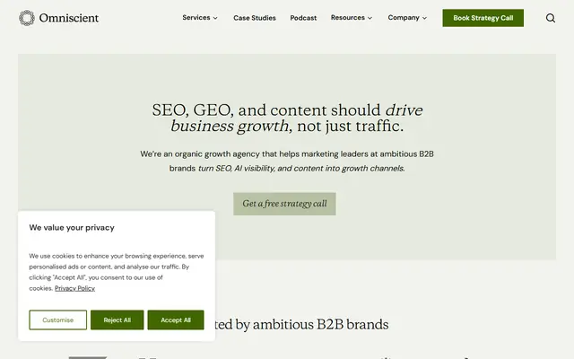 Omniscient Digital homepage