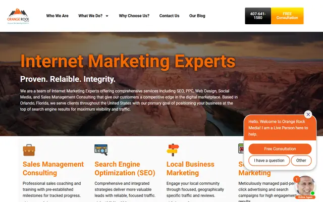 Orange Rock Media homepage