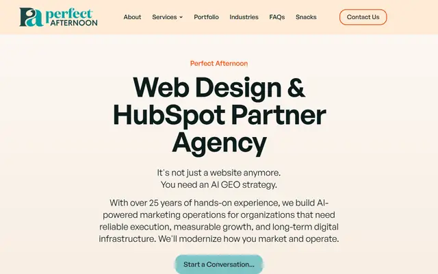 Perfect Afternoon homepage