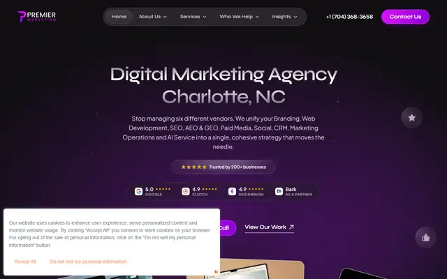 Premier Marketing homepage