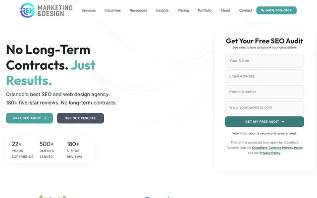 REK Marketing & Design homepage