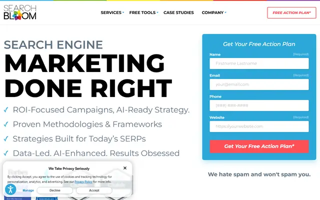 Searchbloom homepage