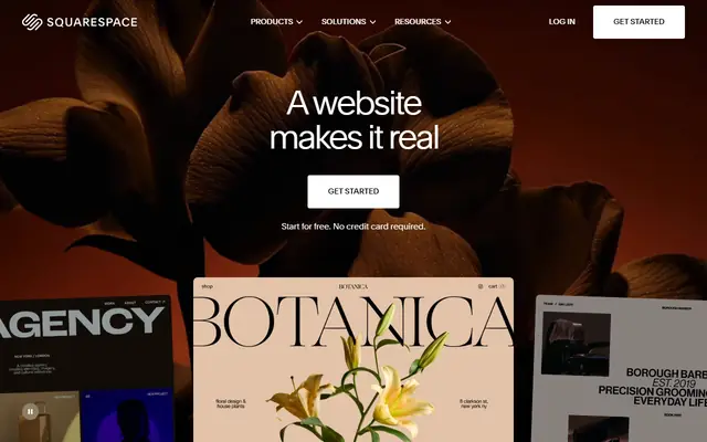 Squarespace homepage