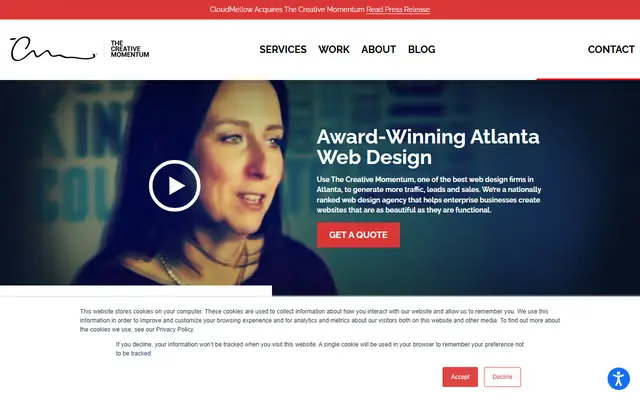 The Creative Momentum homepage