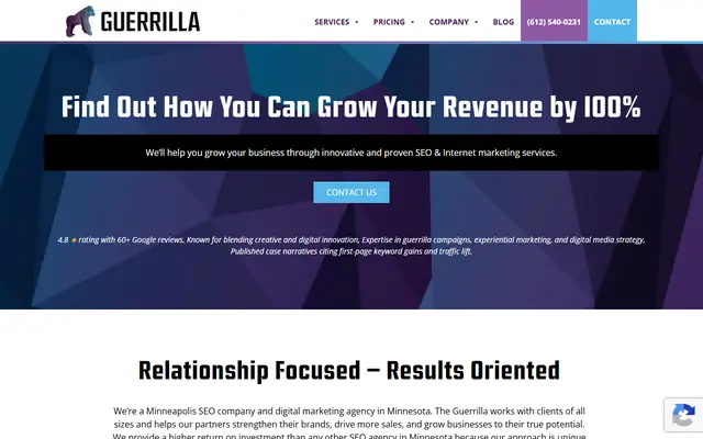 The Guerrilla Agency homepage