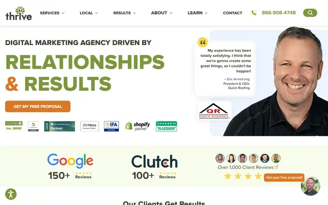 Thrive Internet Marketing Agency homepage
