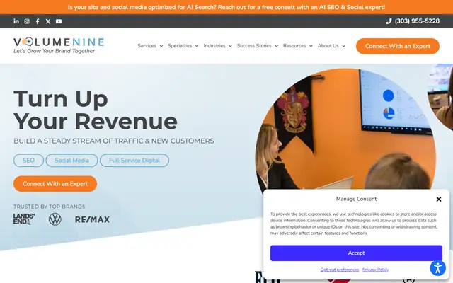 Volume Nine homepage
