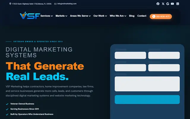 VSF Marketing homepage