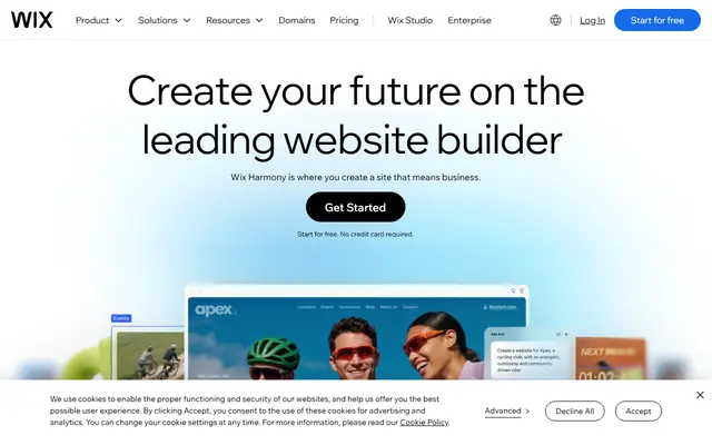 Wix homepage