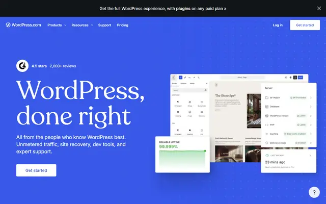 WordPress.com homepage