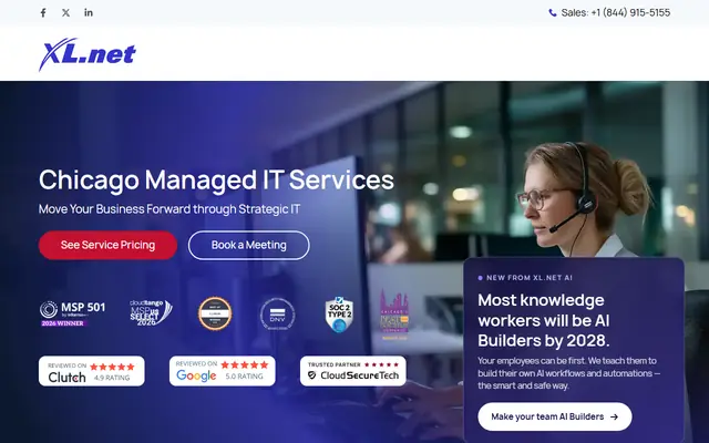 XL.net homepage, top of the page