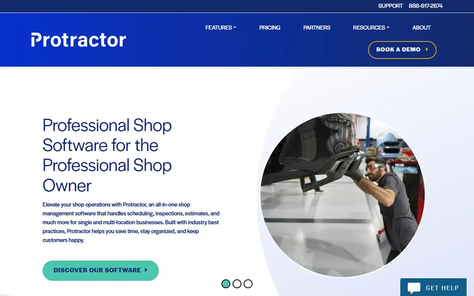 Protractor homepage on a desktop screen