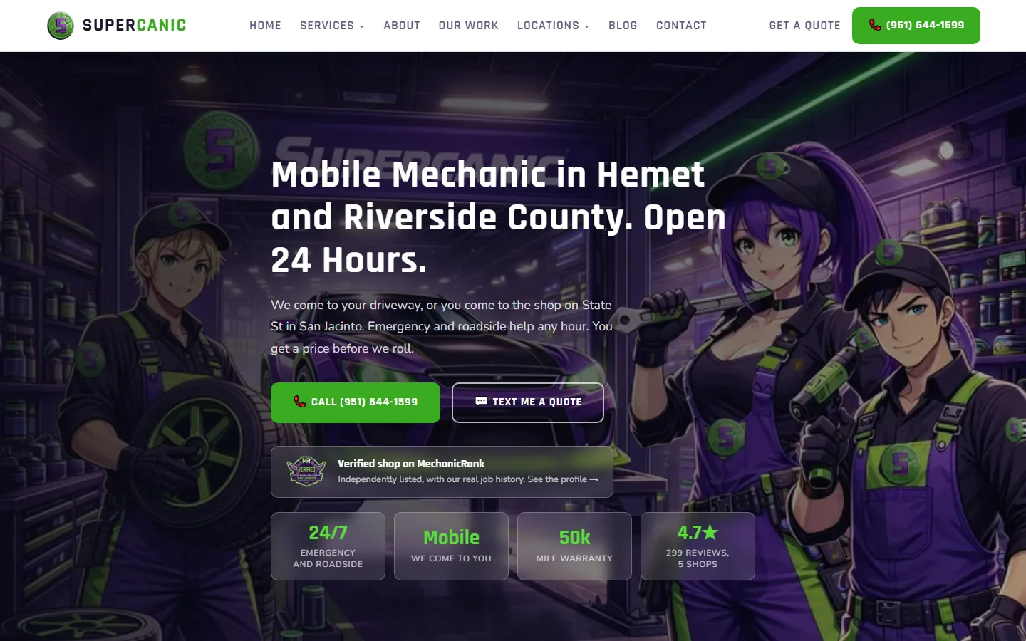 Supercanic homepage on a desktop screen, built by our team