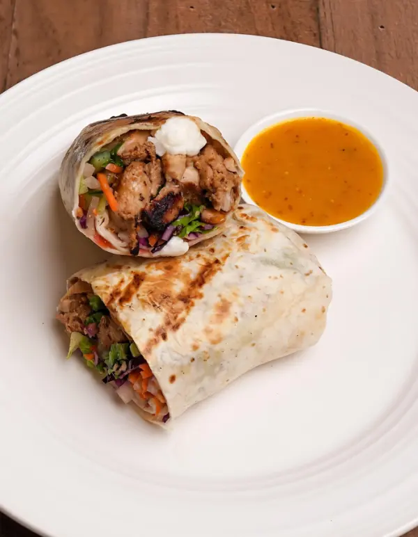 Chicken tawook wrap with garlic sauce